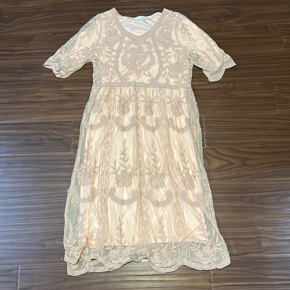 ROOLEE mauve lace dress